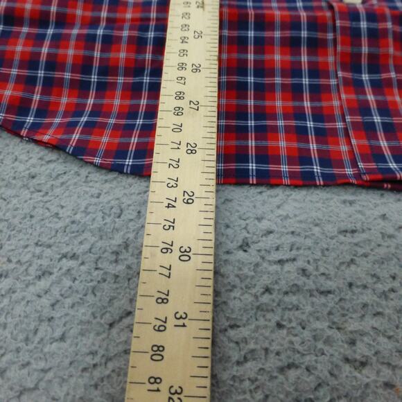 Banana Republic Shirt Mens Medium Slim Fit Tech Stretch Button Up Red Plaid NWT - Picture 10 of 12